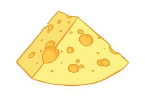 parti e fette di formaggio disegnate a mano isolate su sfondo bianco. icona di formaggio. clipart di formaggio vettoriale