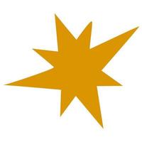 carino cartone animato scarabocchio giallo stella per Halloween o Natale vacanza. singolo design grafico elemento. vettore