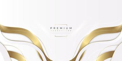 sfondo bianco e oro di lusso con linee dorate e stile taglio carta. sfondo grigio e oro premium per design di premi, nomine, cerimonie, inviti formali o certificati vettore