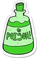 adesivo di una bottiglia di veleno cartone animato vettore