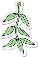 adesivo di un cartone animato foglie vettore