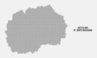 tratteggiata nero carta geografica di nord macedonia vettore