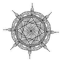 circolare mandala nero e bianca modello, decorato con boemo freddo mandala arte, alcanna fiori, mehndi rito e monocromatico simmetrico. colorazione libro pagina mandale, anti stress terapia. vettore