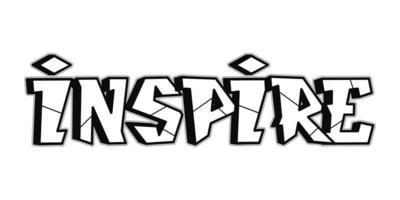 ispirare parola graffiti stile lettere.vettore mano disegnato scarabocchio cartone animato logo illustrazione. divertente freddo ispirare lettere, moda, graffiti stile Stampa per maglietta, manifesto concetto vettore