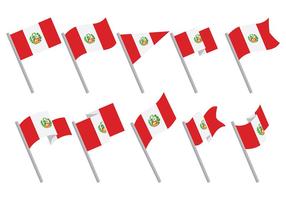 Vettore libero delle icone della bandiera del Perù