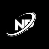 np n p lettera logo design. iniziale lettera np connesso cerchio maiuscolo monogramma logo rosso e blu. np logo, n p design. np, n p vettore