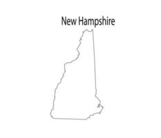 nuovo Hampshire carta geografica linea arte vettore illustrazione