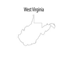 ovest Virginia carta geografica linea arte vettore illustrazione
