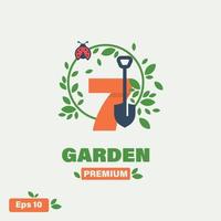 giardino numerico 7 logo vettore