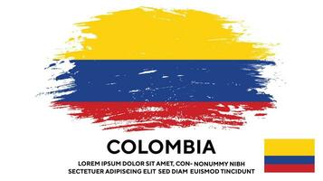 nuovo afflitto grunge struttura Colombia colorato bandiera design vettore