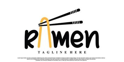 tagliatelle o ramen logo design con unico concetto premio vettore