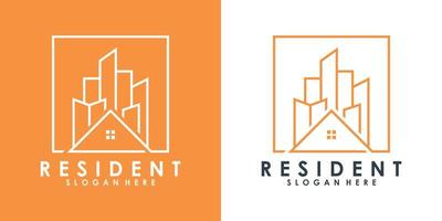 residente logo design bianca modera stile premio vettore