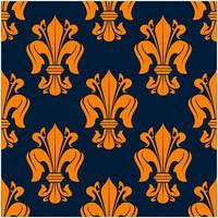 fleur-de-lis senza soluzione di continuità modello con arancia gigli vettore