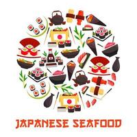 bandiera con Sushi rotoli, giapponese cucina