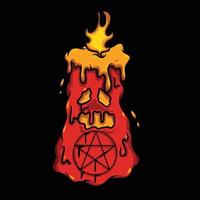 candela Satana mostro abbigliamento di strada cartone animato vettore