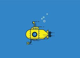 poco cartone animato sottomarino illustrazione vettore