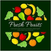 fresco frutta il giro vettore biologico frutta manifesto