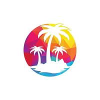 tropicale spiaggia e palma albero logo design. creativo palma albero vettore logo design