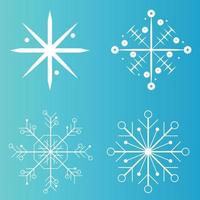 bianca fiocco di neve icone collezione nel linea stile isolato su blu sfondo. nuovo anno design elementi, congelato simbolo, vettore illustrazione