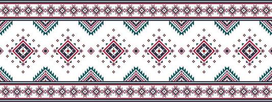 ikat etnico senza soluzione di continuità modello casa decorazione design. azteco tessuto tappeto boho mandala tessile arredamento sfondo. tribale nativo motivo popolare tradizionale ricamo vettore illustrazioni sfondo