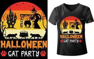 Halloween gatto maglietta design vettore