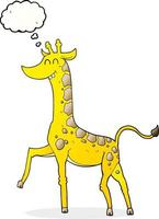a mano libera disegnato pensato bolla cartone animato giraffa vettore