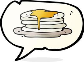 a mano libera disegnato discorso bolla cartone animato pila di Pancakes vettore