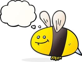 a mano libera disegnato pensato bolla cartone animato ape vettore