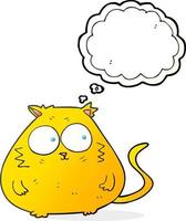a mano libera disegnato pensato bolla cartone animato Grasso gatto vettore