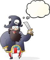 a mano libera disegnato pensato bolla cartone animato pirata Capitano vettore
