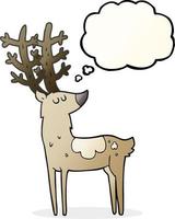 a mano libera disegnato pensato bolla cartone animato cervo vettore