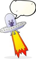 a mano libera disegnato discorso bolla cartone animato volante piattino vettore