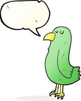 a mano libera disegnato discorso bolla cartone animato pappagallo vettore