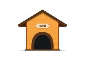 legna Casa per cani nel piatto stile vettore illustrazione