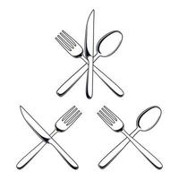 cucchiaio, forchetta, coltello vettore design
