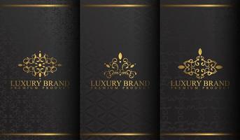 set di disegni di lusso logo nero e oro vettore