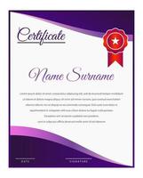 modello di certificato gradiente viola elegante vettore