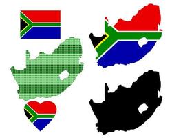 carta geografica di Sud Africa e il diverso tipi di personaggi su un' bianca sfondo vettore