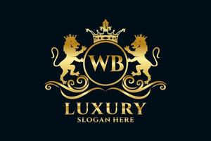 iniziale wb lettera Leone reale lusso logo modello nel vettore arte per lussuoso il branding progetti e altro vettore illustrazione.
