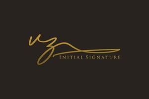 iniziale vz lettera firma logo modello elegante design logo. mano disegnato calligrafia lettering vettore illustrazione.