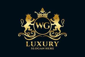 iniziale wg lettera Leone reale lusso logo modello nel vettore arte per lussuoso il branding progetti e altro vettore illustrazione.