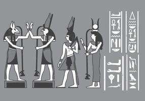 Icone egiziane Cartouches vettore