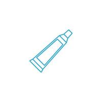 eps10 blu vettore dentifricio astratto linea arte icona isolato su bianca sfondo. crema tubo schema simbolo nel un' semplice piatto di moda moderno stile per il tuo sito web disegno, logo, e mobile applicazione