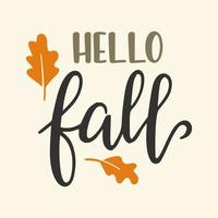 autunno autunno lettering ringraziamento giorno Ciao autunno amore cartello contento autunno zucca autunno le foglie ghiande benvenuto autunno frasi grato e benedetto vettore illustrazione