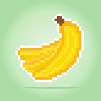 8 po pixel Banana. frutta nel il illustrazione di gioco risorsa vettore 8 -morso.