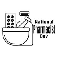 nazionale farmacista giorno, idea per un' manifesto, striscione, aviatore o cartolina su un' medico tema vettore