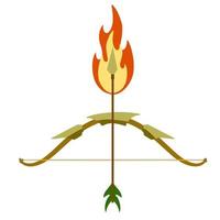 ardente freccia. fuoco e fiamma, signore rama arco. indiano Festival Navratri e vijayadashami celebrazione. fantasia Magia arma vettore