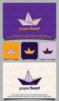 carta barca logo vettore design