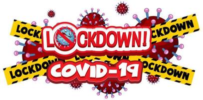 coronavirus '' blocco '' con nastro giallo, nero di avvertenza vettore