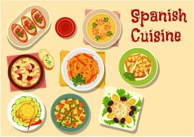 spagnolo cucina pranzo icona per cibo design vettore